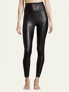 Spanx High-Waist Ready-To-Go Black Faux Leather Leggings